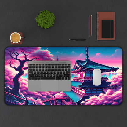 Neo-Tokyo Sakura Temple | Desk Mat