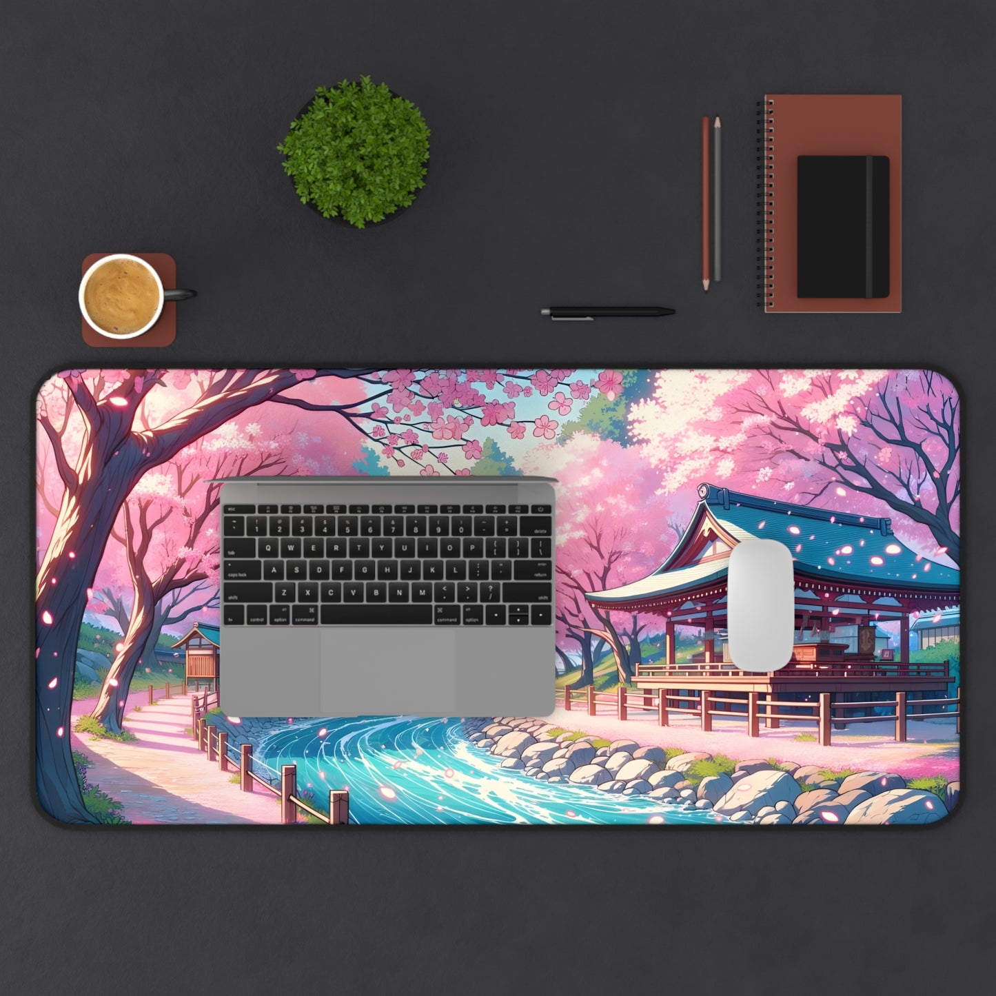 Serenity Sakura Temple | Desk Mat