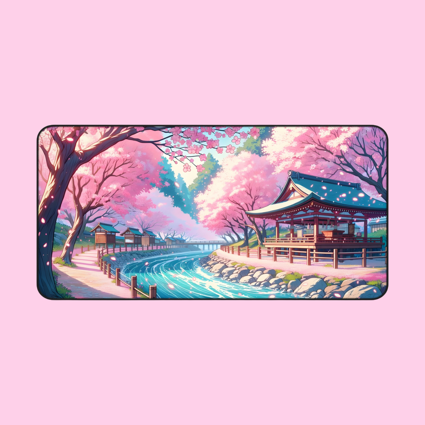 Serenity Sakura Temple | Desk Mat