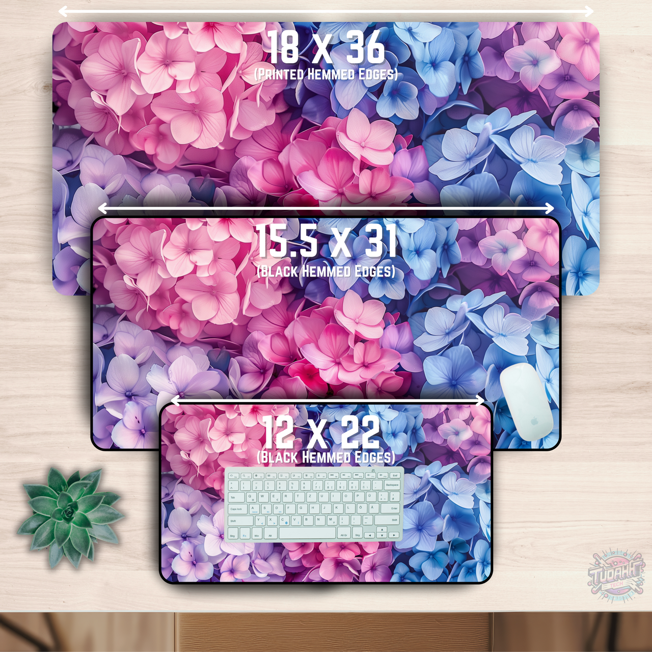 Hydrangea Blossom Haven | XL Deskmat