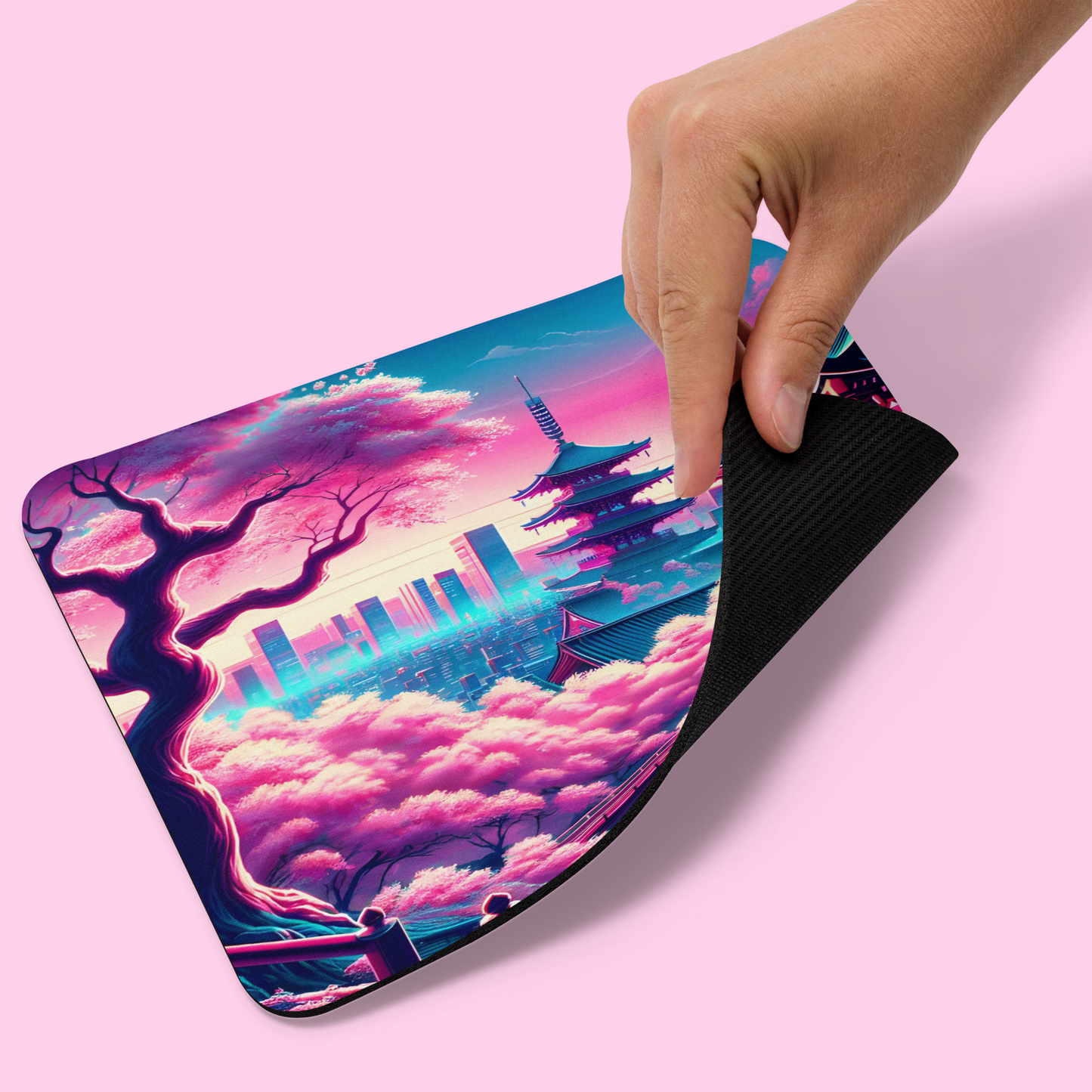 Neo-Tokyo Sakura Temple | Mousepad