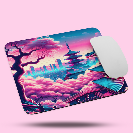 Neo-Tokyo Sakura Temple | Mousepad