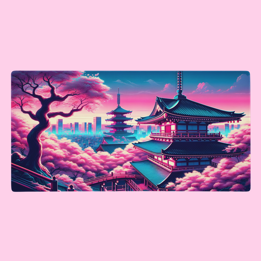 Neo-Tokyo Sakura Temple | XL Desk Mat