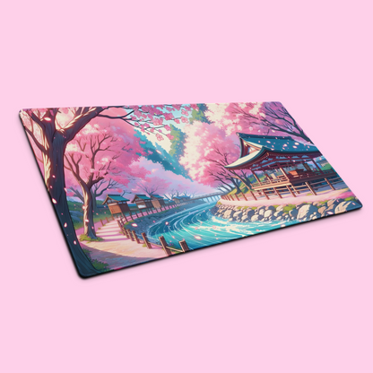 Serenity Sakura Temple | XL Desk Mat