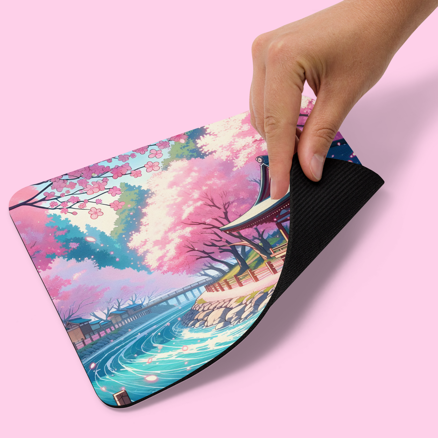 Serenity Sakura Temple | Mousepad