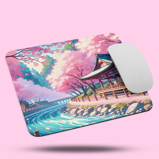 Serenity Sakura Temple | Mousepad