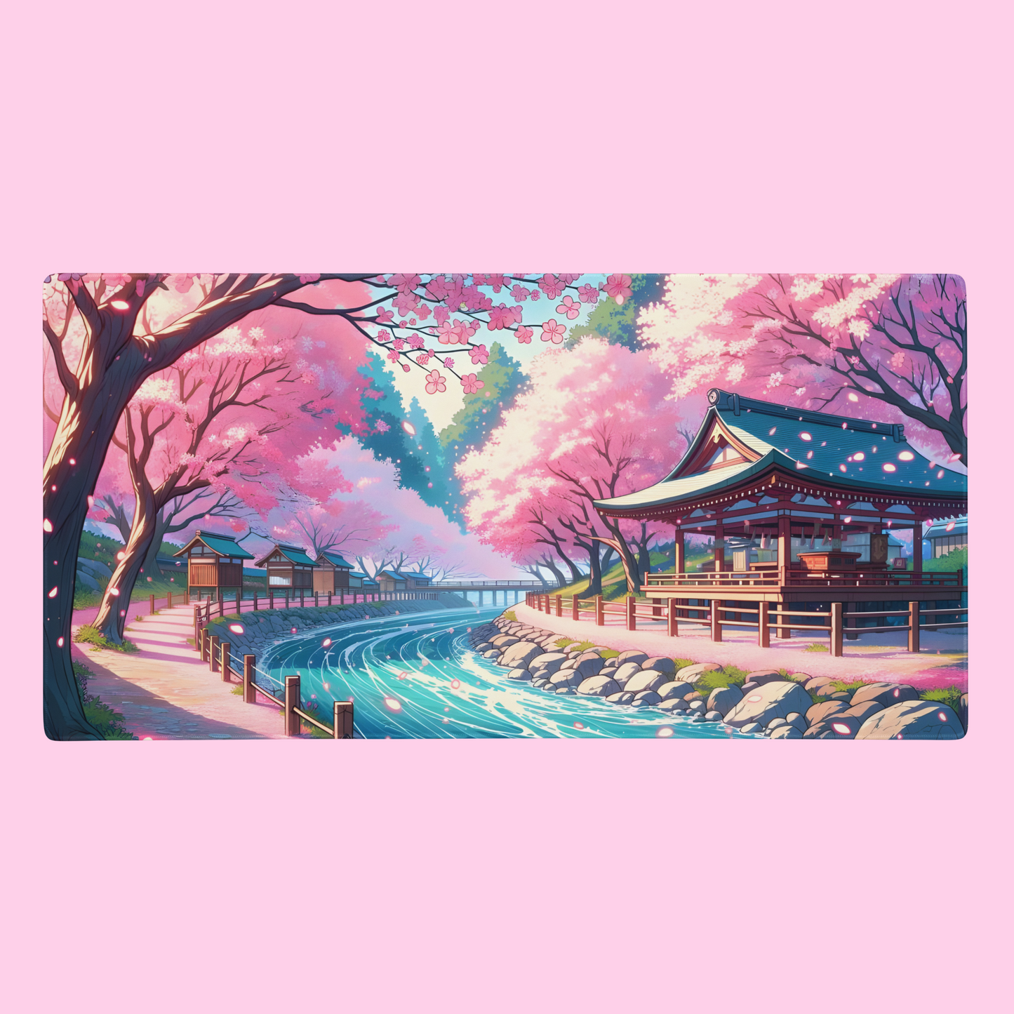 Serenity Sakura Temple | XL Desk Mat