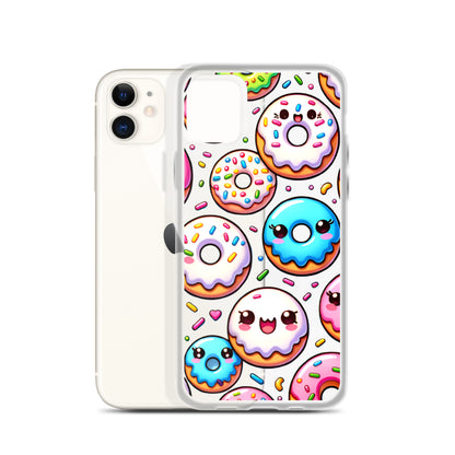 Kawaii Sweet Treats - Donuts Clear iPhone Case