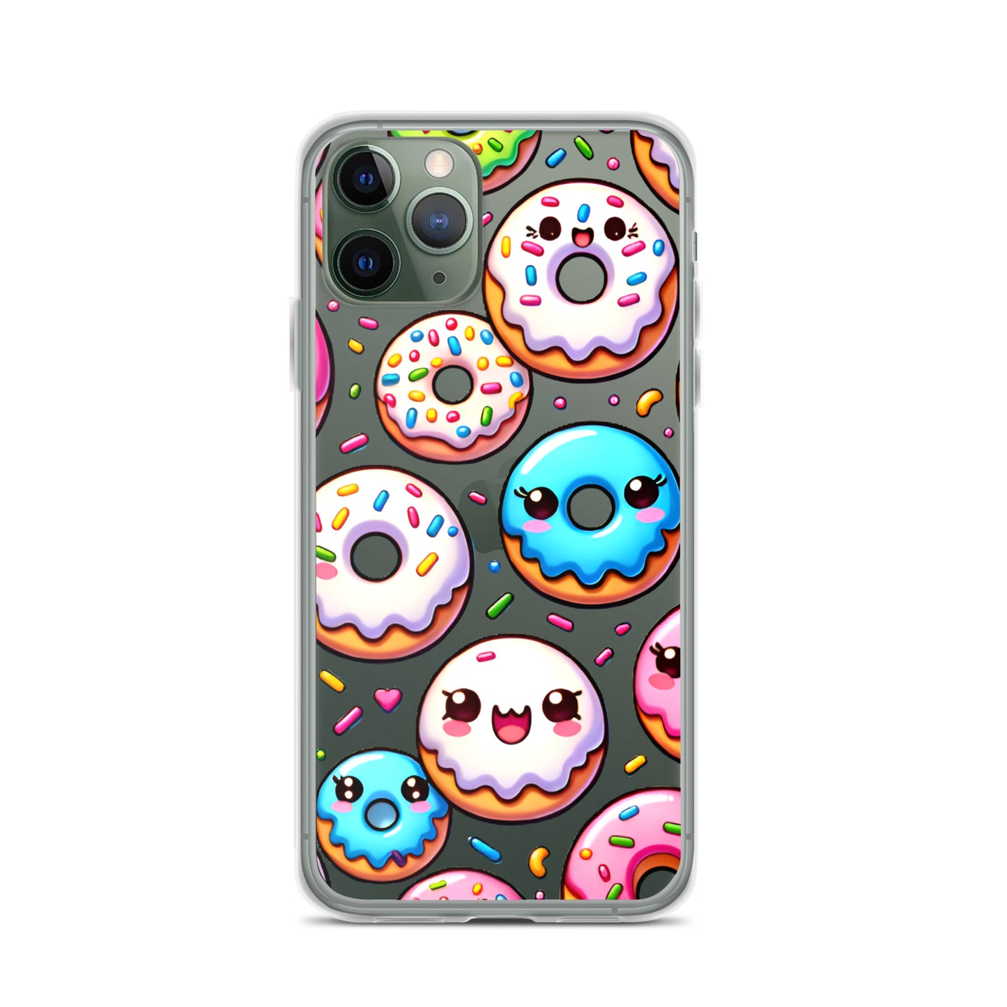 Kawaii Sweet Treats - Donuts Clear iPhone Case