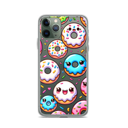 Kawaii Sweet Treats - Donuts Clear iPhone Case