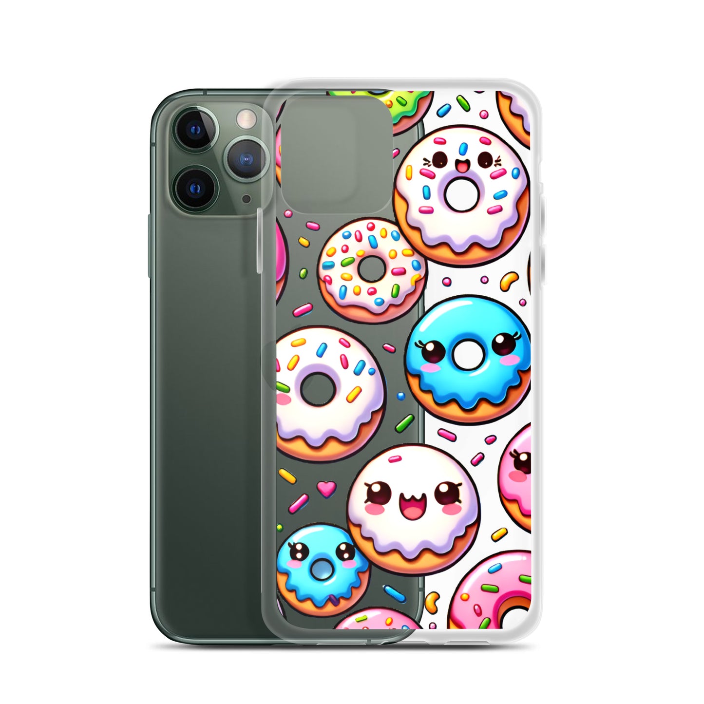 Kawaii Sweet Treats - Donuts Clear iPhone Case