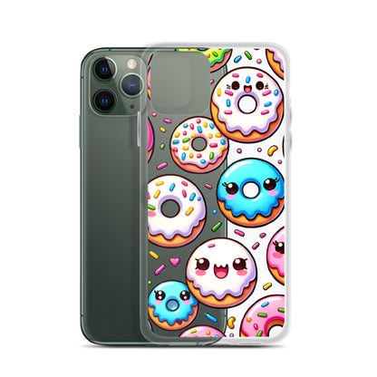 Kawaii Sweet Treats - Donuts Clear iPhone Case