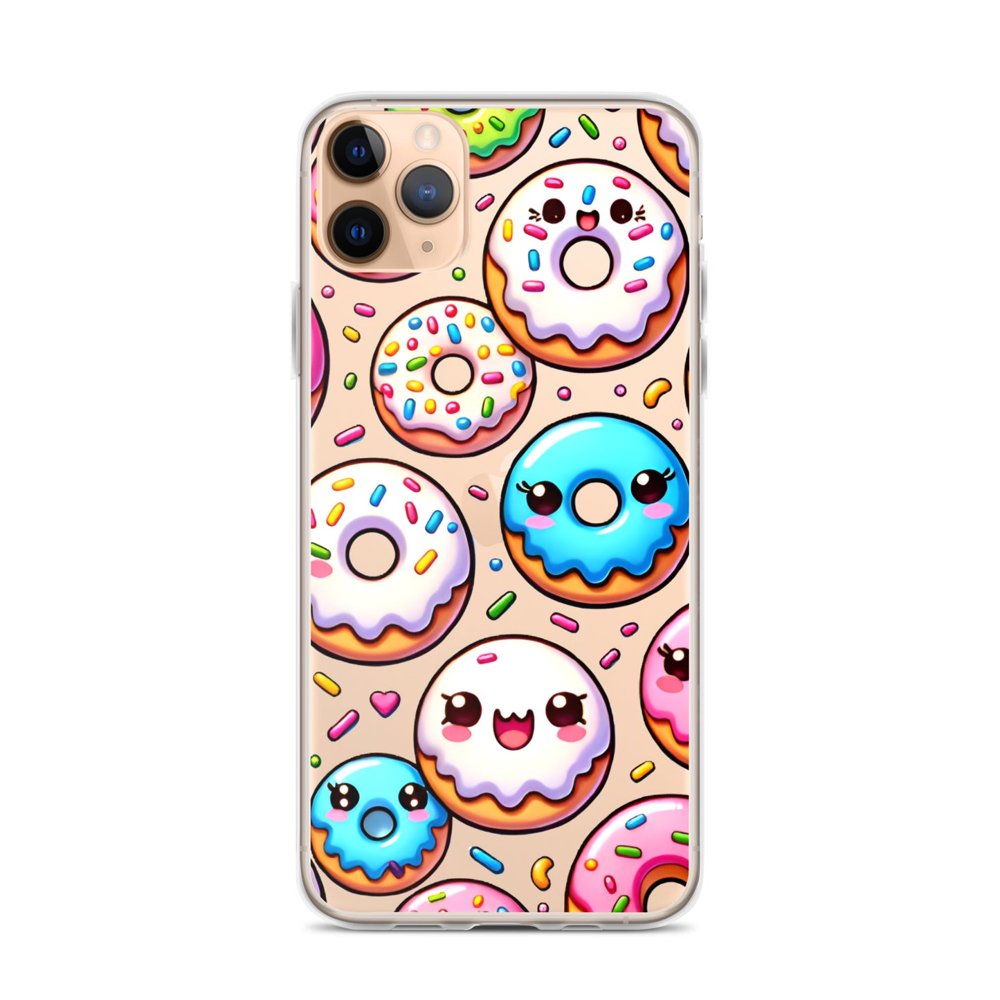 Kawaii Sweet Treats - Donuts Clear iPhone Case