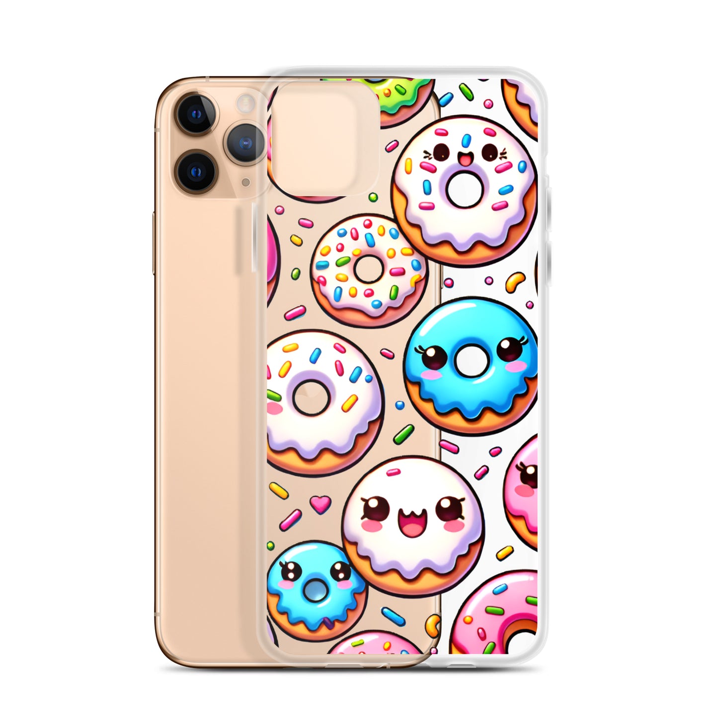 Kawaii Sweet Treats - Donuts Clear iPhone Case