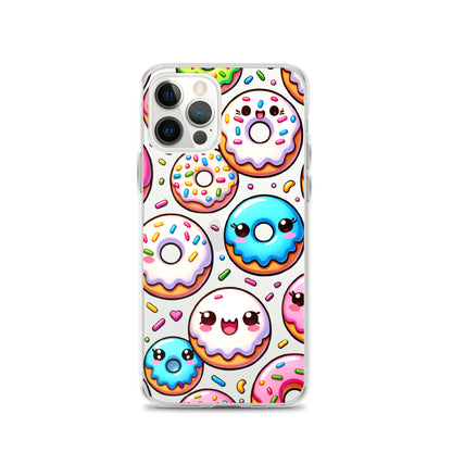 Kawaii Sweet Treats - Donuts Clear iPhone Case