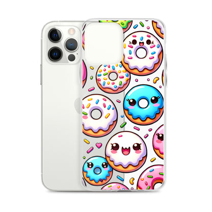 Kawaii Sweet Treats - Donuts Clear iPhone Case