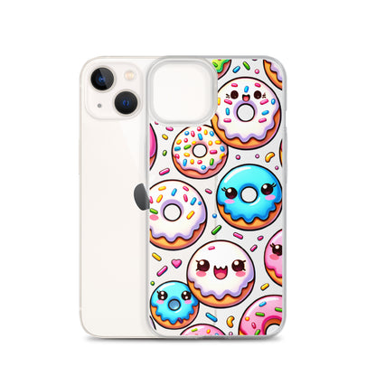 Kawaii Sweet Treats - Donuts Clear iPhone Case