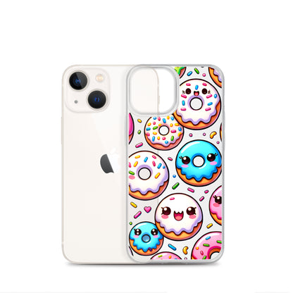 Kawaii Sweet Treats - Donuts Clear iPhone Case