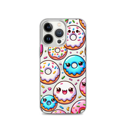 Kawaii Sweet Treats - Donuts Clear iPhone Case