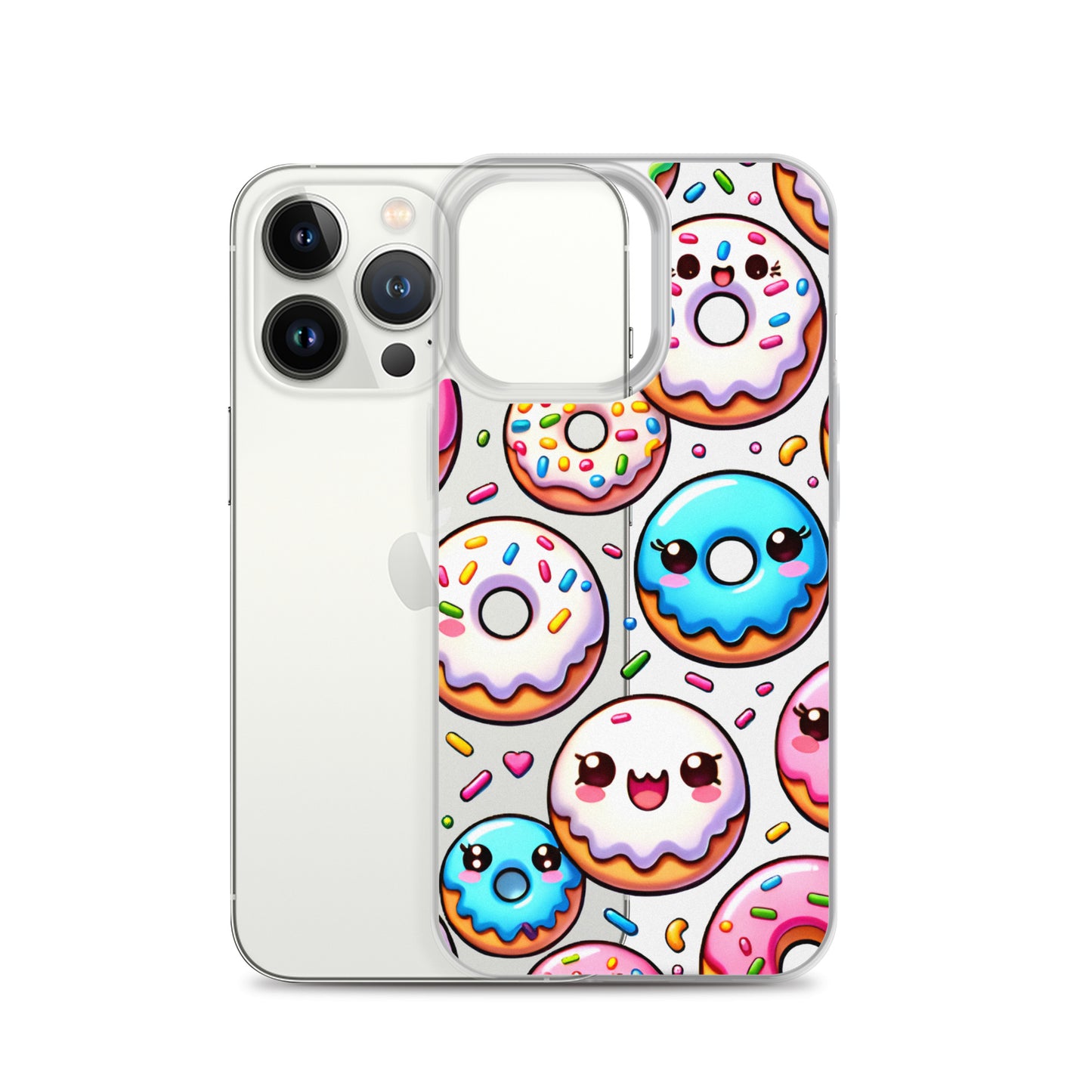 Kawaii Sweet Treats - Donuts Clear iPhone Case