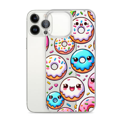 Kawaii Sweet Treats - Donuts Clear iPhone Case