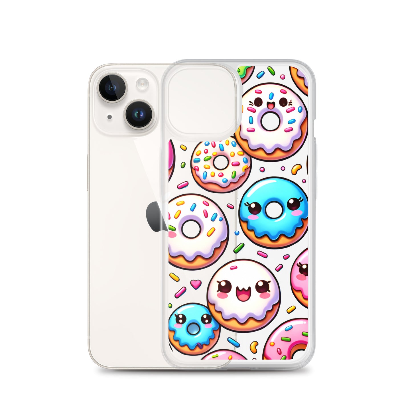 Kawaii Sweet Treats - Donuts Clear iPhone Case