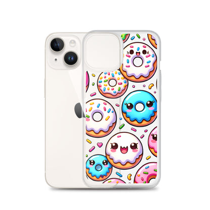 Kawaii Sweet Treats - Donuts Clear iPhone Case