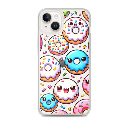 Kawaii Sweet Treats - Donuts Clear iPhone Case