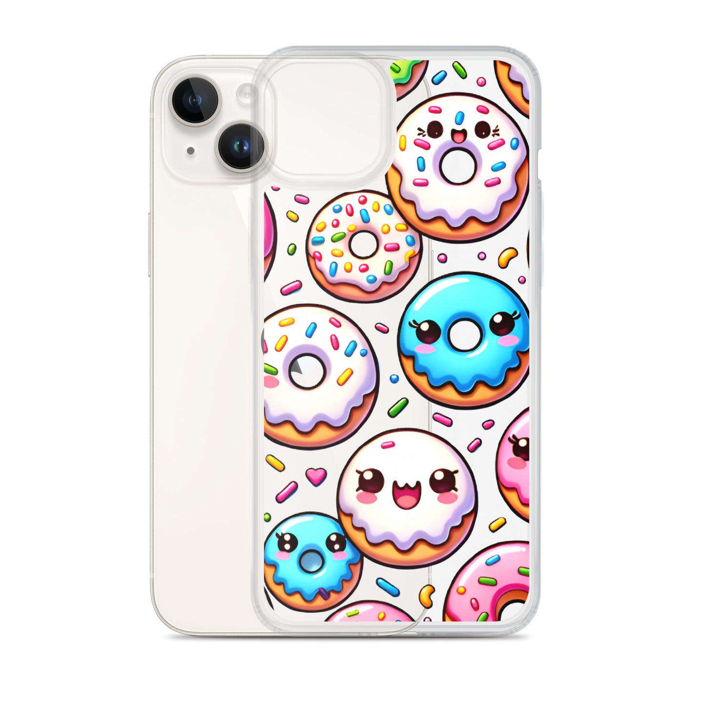 Kawaii Sweet Treats - Donuts Clear iPhone Case