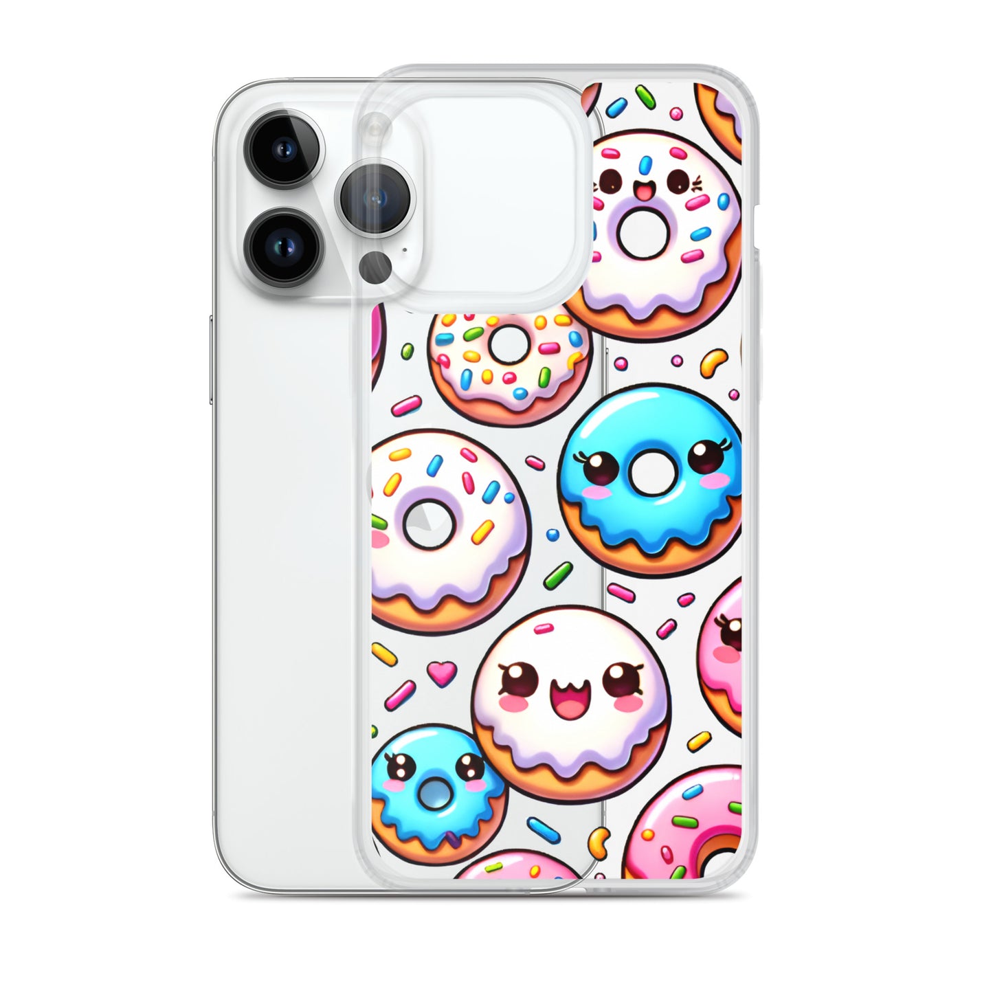 Kawaii Sweet Treats - Donuts Clear iPhone Case