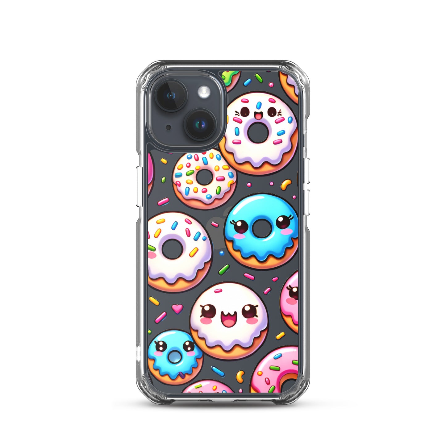 Kawaii Sweet Treats - Donuts Clear iPhone Case