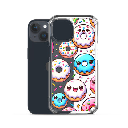 Kawaii Sweet Treats - Donuts Clear iPhone Case