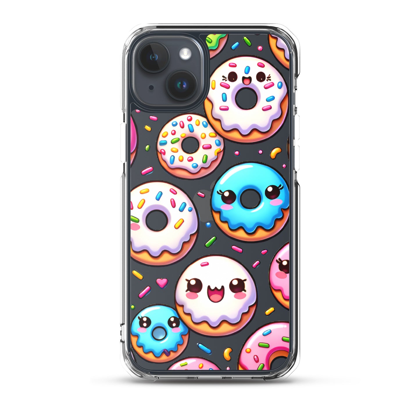 Kawaii Sweet Treats - Donuts Clear iPhone Case