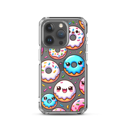 Kawaii Sweet Treats - Donuts Clear iPhone Case