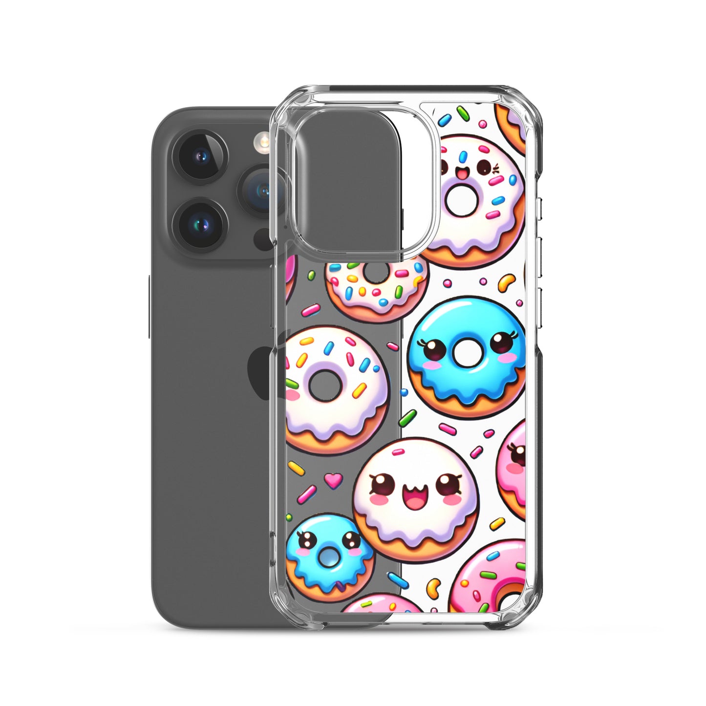 Kawaii Sweet Treats - Donuts Clear iPhone Case