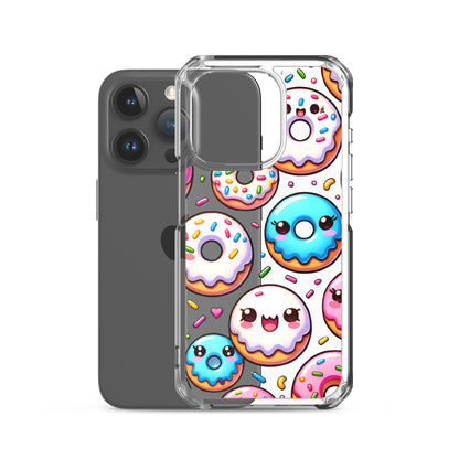 Kawaii Sweet Treats - Donuts Clear iPhone Case