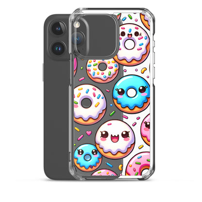 Kawaii Sweet Treats - Donuts Clear iPhone Case