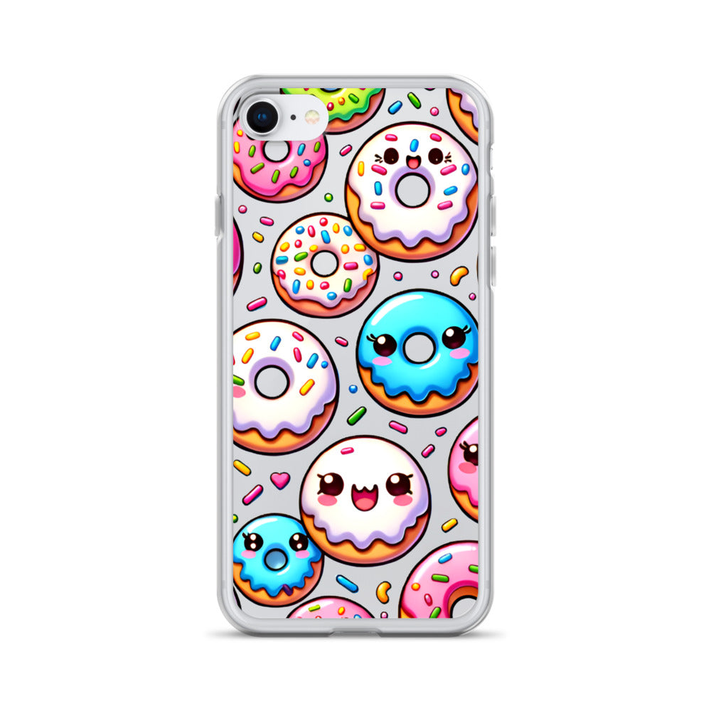 Kawaii Sweet Treats - Donuts Clear iPhone Case