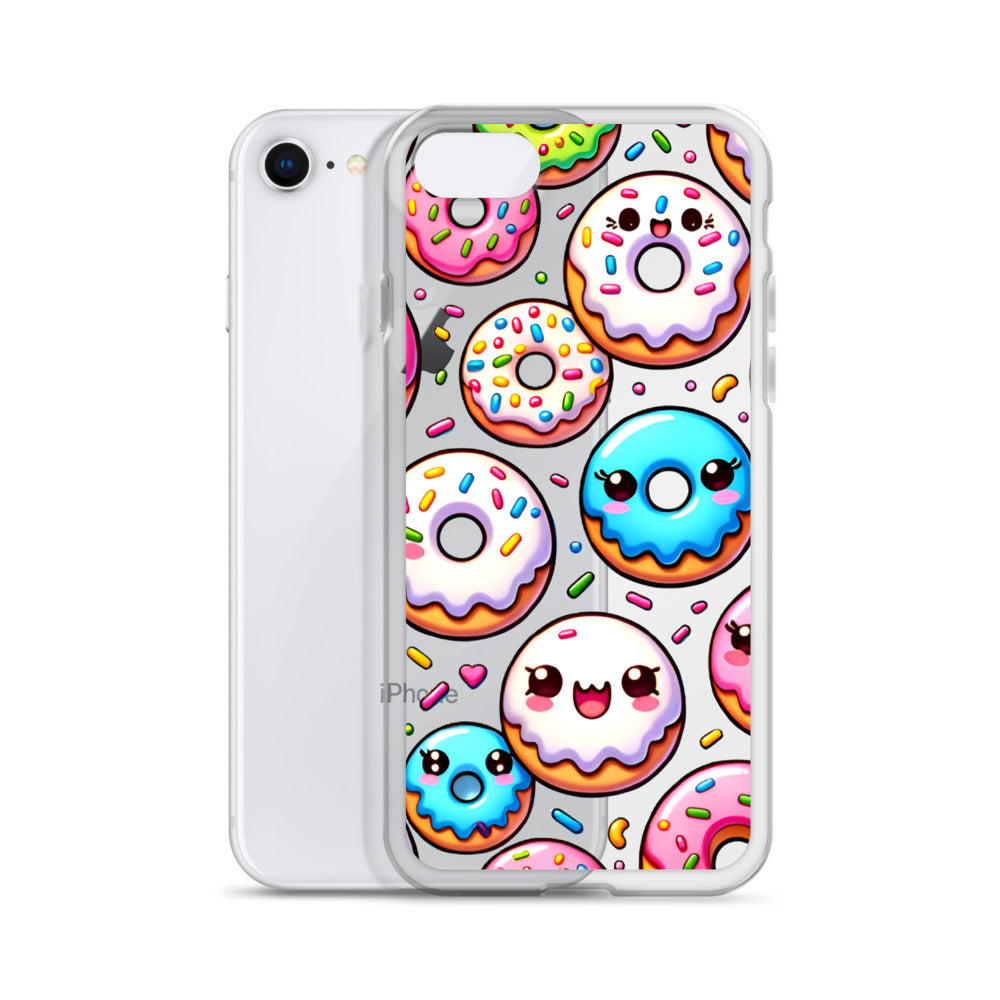 Kawaii Sweet Treats - Donuts Clear iPhone Case