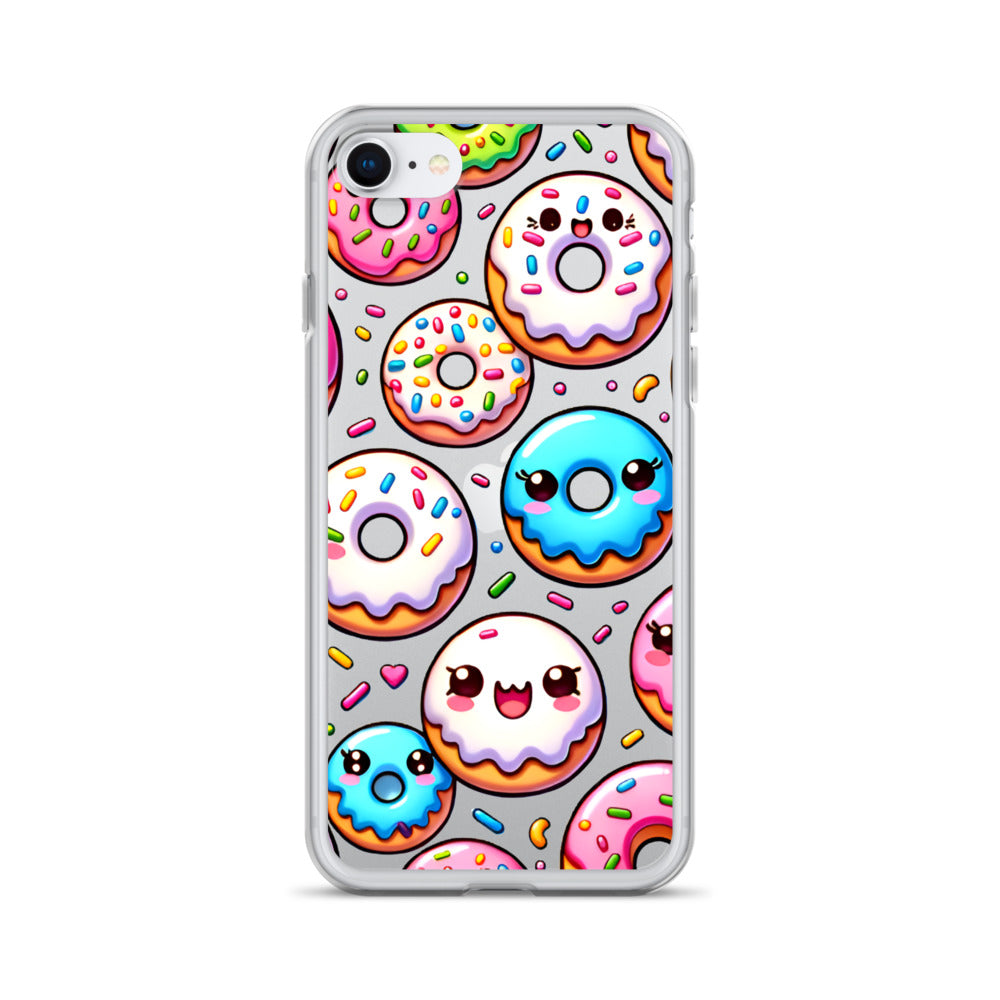 Kawaii Sweet Treats - Donuts Clear iPhone Case