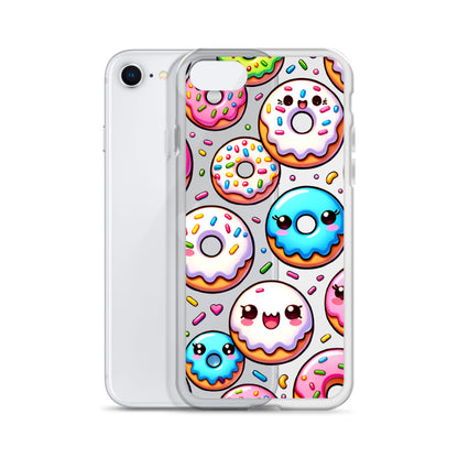 Kawaii Sweet Treats - Donuts Clear iPhone Case