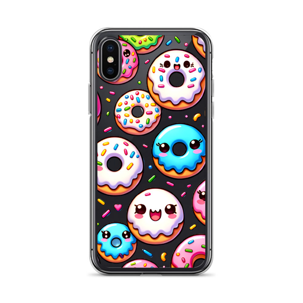 Kawaii Sweet Treats - Donuts Clear iPhone Case