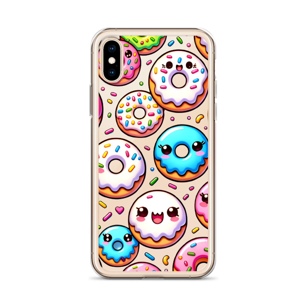 Kawaii Sweet Treats - Donuts Clear iPhone Case