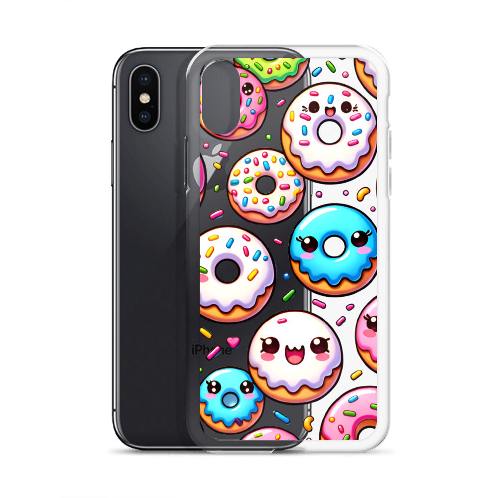 Kawaii Sweet Treats - Donuts Clear iPhone Case