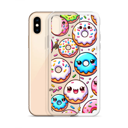 Kawaii Sweet Treats - Donuts Clear iPhone Case