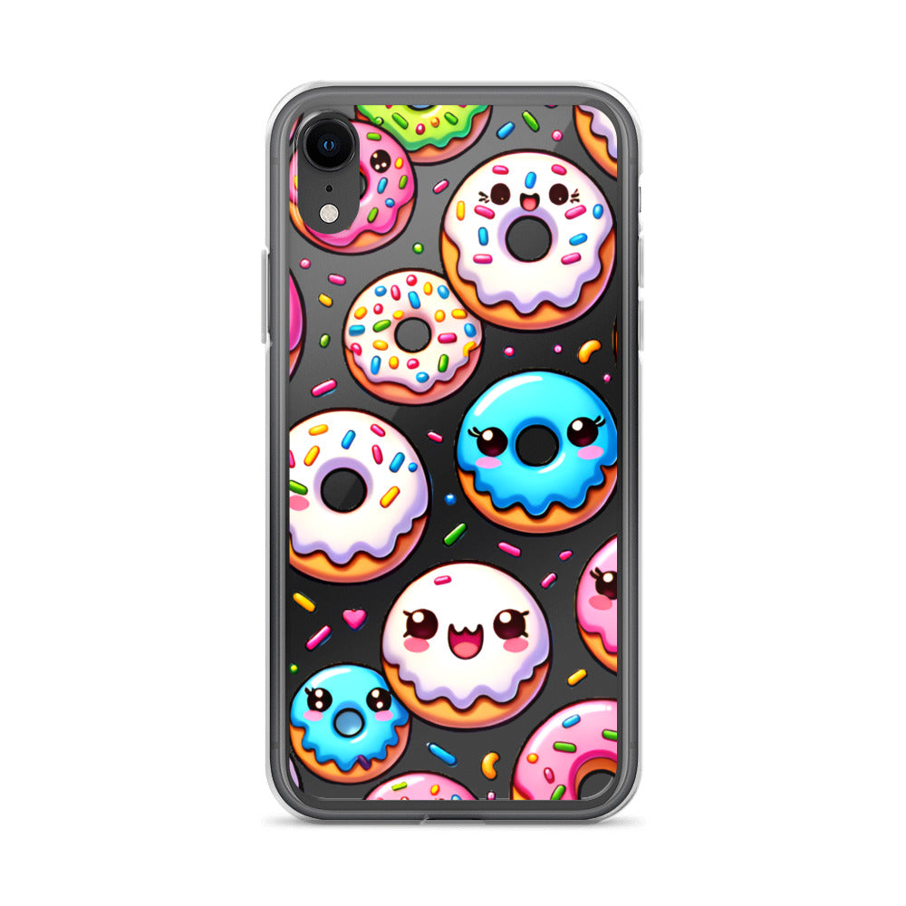 Kawaii Sweet Treats - Donuts Clear iPhone Case