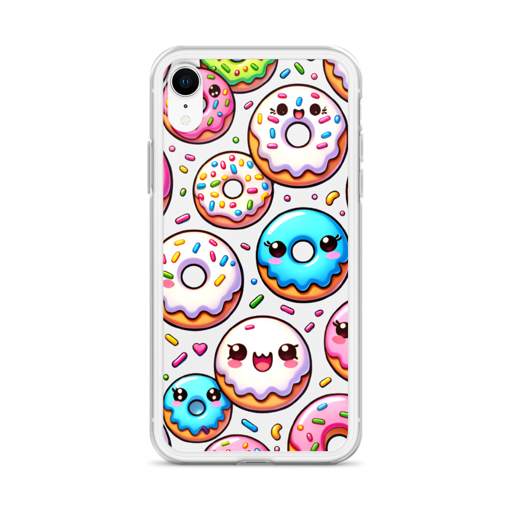 Kawaii Sweet Treats - Donuts Clear iPhone Case