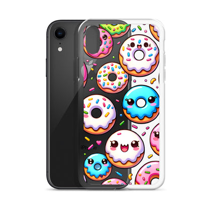 Kawaii Sweet Treats - Donuts Clear iPhone Case