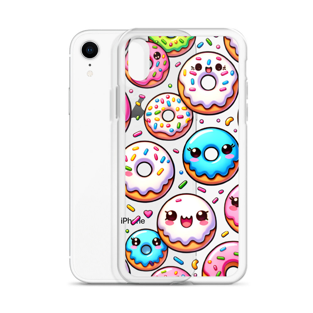 Kawaii Sweet Treats - Donuts Clear iPhone Case