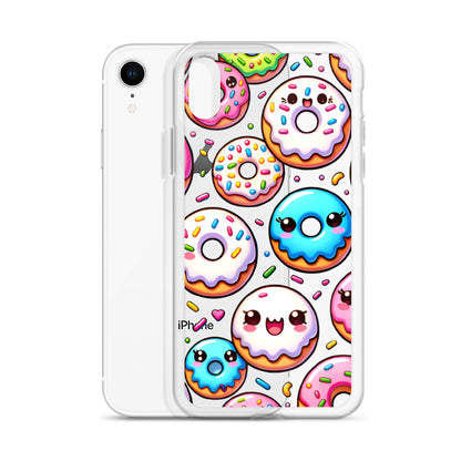 Kawaii Sweet Treats - Donuts Clear iPhone Case